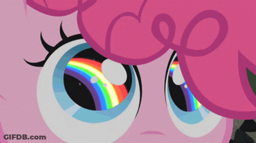 Rainbow Eyes Pinkie Pie GIF