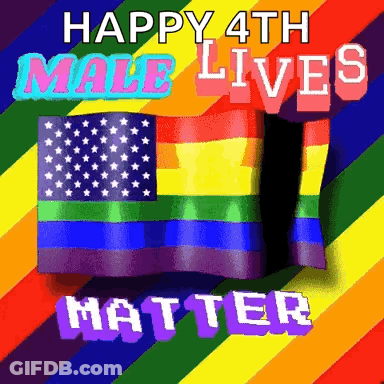 Rainbow Flag Happy 4Th Male Lives Matter GIF