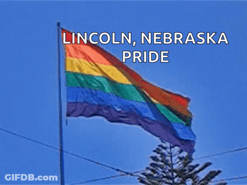 Rainbow Flag Saying Lincoln Nebraska Pride GIF