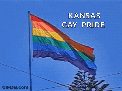 Rainbow Flag Waving Kansas Gay Pride GIF