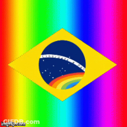 Rainbow Flag With Blue Circle And Rainbow GIF