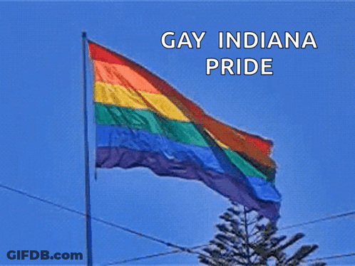 Rainbow Flag With Gay Indiana Pride GIF