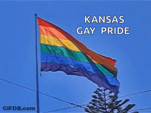 Rainbow Flag With Kansas Gay Pride GIF