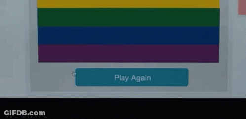 Rainbow Flag With Play Again Button GIF