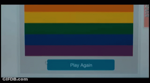 Rainbow Flag With Play Again Button GIF