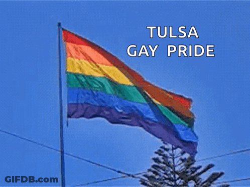 Rainbow Flag With Tulsa Gay Pride GIF