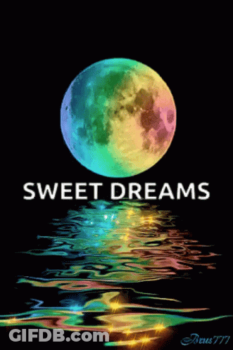 Rainbow Full Moon Reflecting In Water GIF