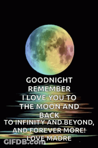 Rainbow Full Moon With Goodnight Message GIF