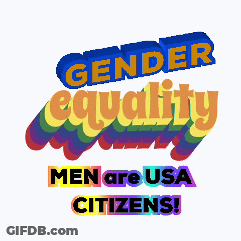 Rainbow Gender Equality Sign Men Are USA Citizens GIF