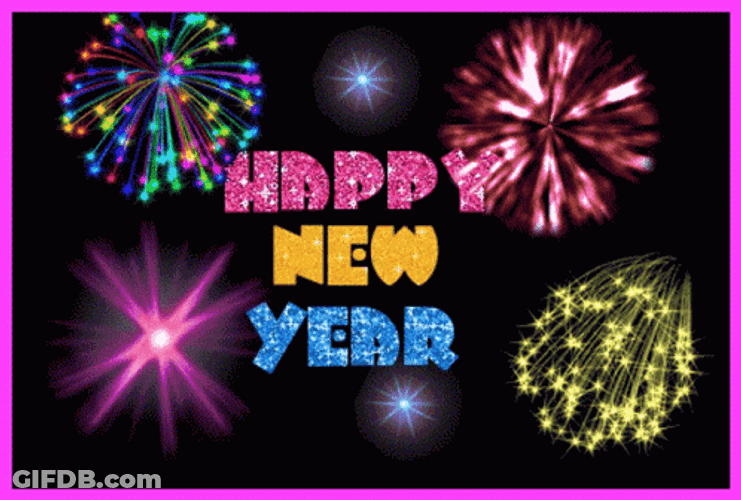 Rainbow Happy New Year Animated GIF