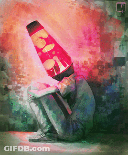 Rainbow Head Lava Lamp GIF