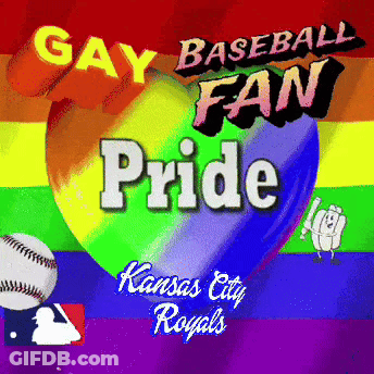 Rainbow Heart Gay Baseball Fan Pride GIF