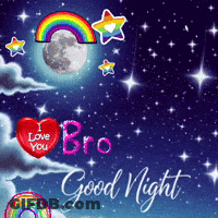 Rainbow Heart I Love You Bro Card GIF