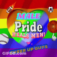 Rainbow Heart Male Pride Heals Men Cheer Up Guys GIF