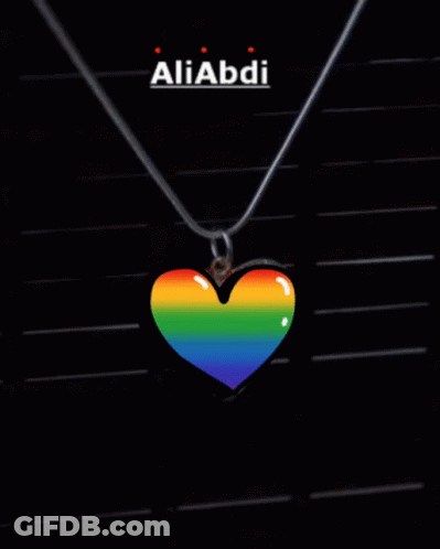 Rainbow Heart Necklace With Name Aliabdi GIF