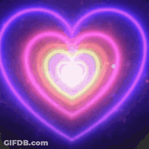 Rainbow Heart Tunnel GIF