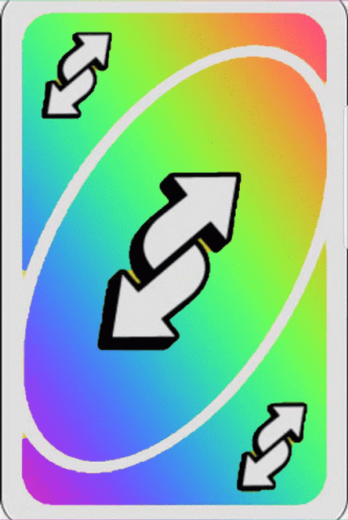 Rainbow Holographic Reverse Card No U GIF