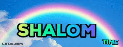 Rainbow In Sky With Shalom GIF