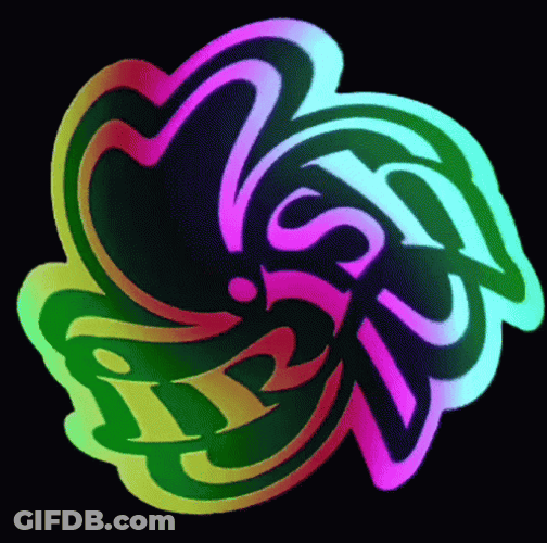 Rainbow Irish Neon Clover GIF