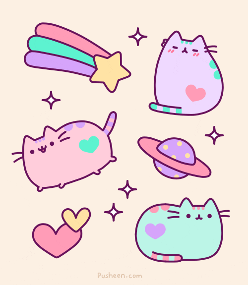 Rainbow Kawaii Cat Graphics GIF