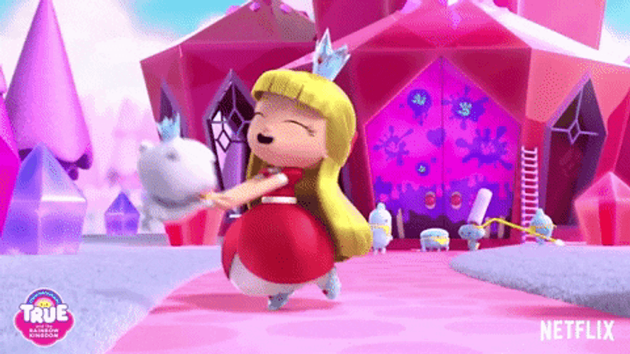 Rainbow Kingdom Grizelda Spinning Her Dog GIF