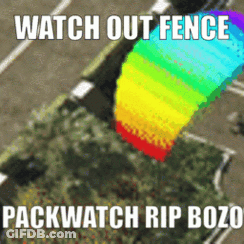 Rainbow Kite Watch Out Fence Packwatch Rip Bozo GIF