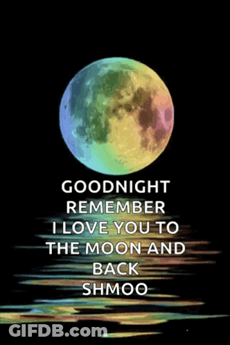 Rainbow Moon Saying Goodnight I Love You GIF
