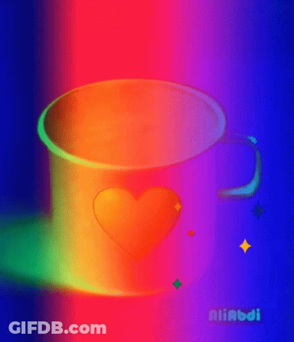 Rainbow Mug With Heart GIF
