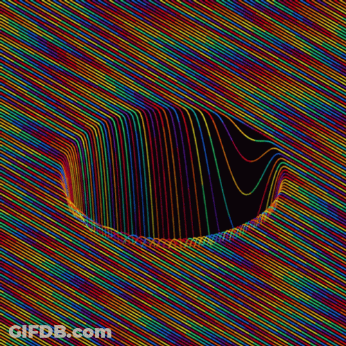 Rainbow On Black Whole Optic GIF
