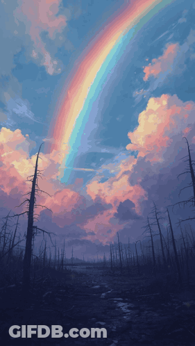 Rainbow Over Dead Trees GIF
