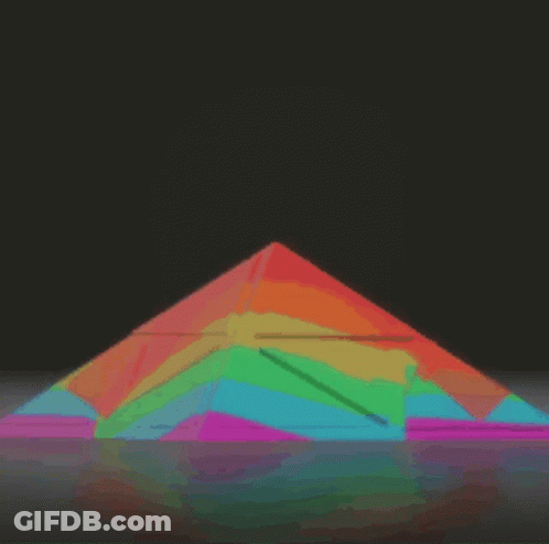 Rainbow Pyramid Floating GIF