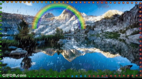 Rainbow Reflected In Lake GIF