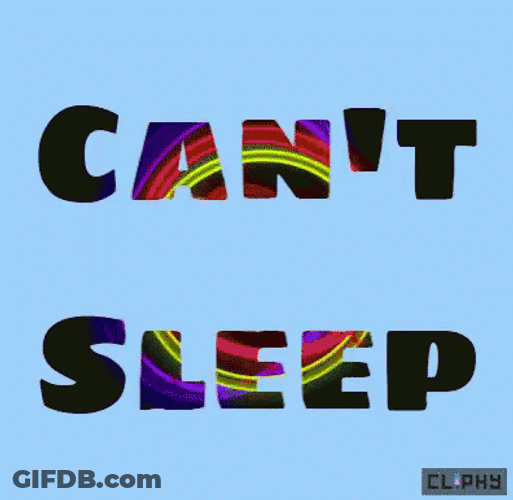 Rainbow Rolling Text Cant Sleep GIF