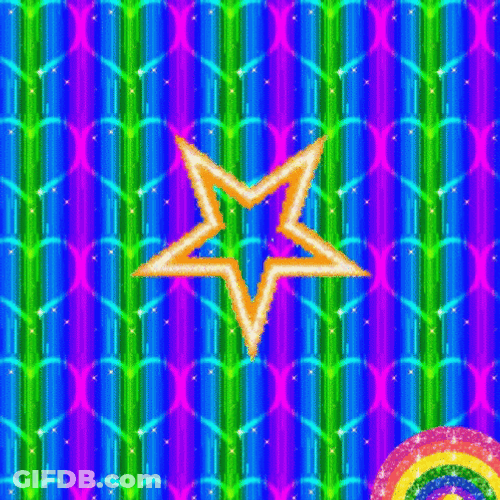 Rainbow Rotating Star GIF
