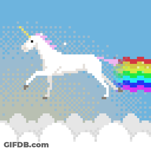 Rainbow Running Unicorn GIF