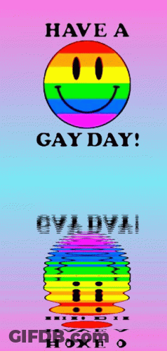 Rainbow Smiley With Have A Gay Day GIF