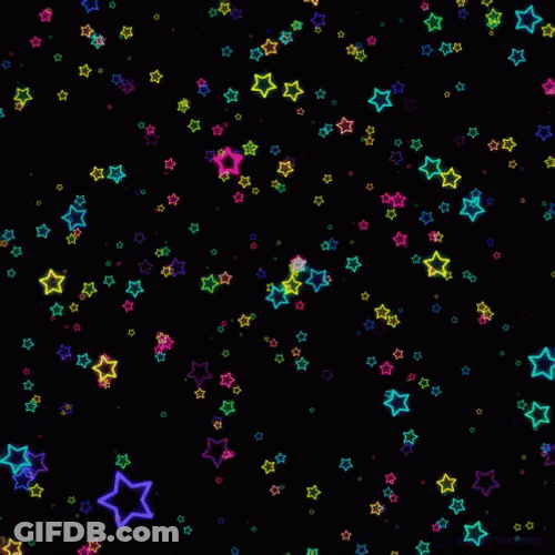 Rainbow Star Falling GIF