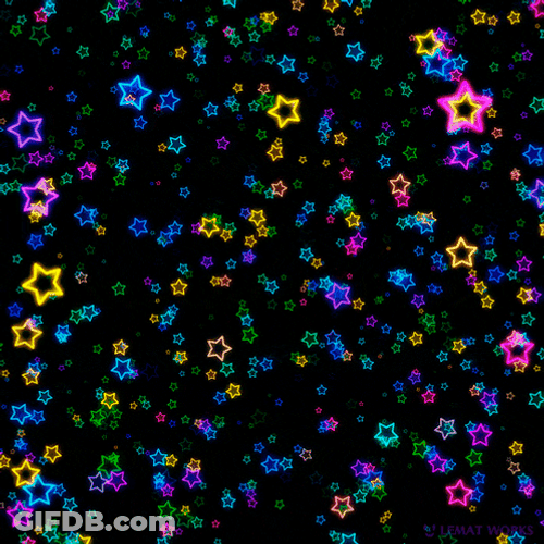 Rainbow Star Going Far Away GIF