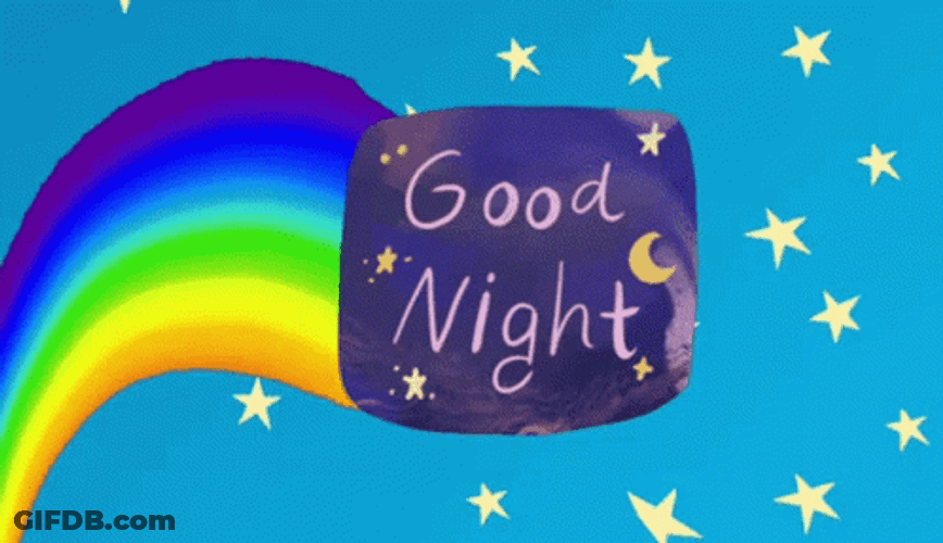 Rainbow Star Good Night GIF
