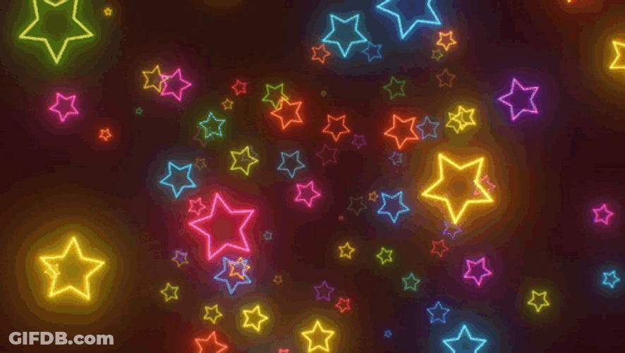 Rainbow Star Zooming In Stars GIF