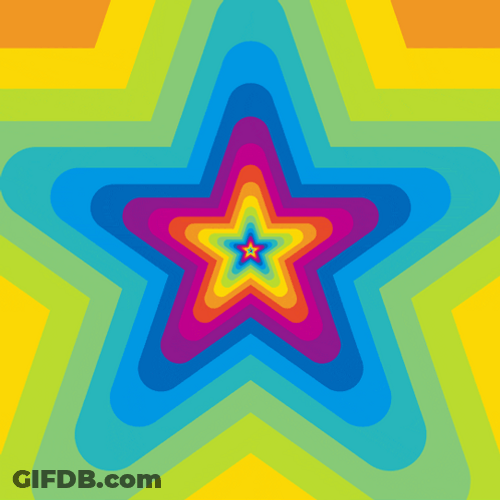 Rainbow Star Zooms In GIF