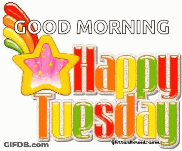 Rainbow Theme Good Tuesday Morning GIF