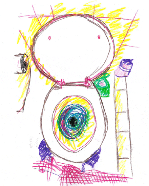 Rainbow Toilet Bowl Moving Sketch GIF