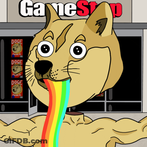 Rainbow Tongue Doge Meme GIF