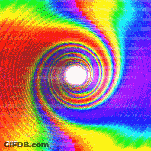 Rainbow Vortex With White Center GIF