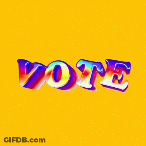 Rainbow Vote On Yellow Background GIF