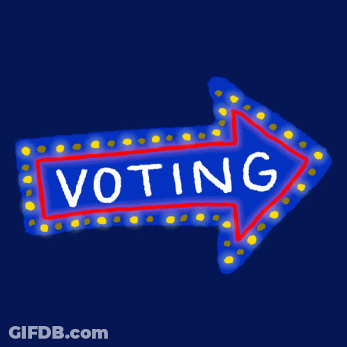 Rainbow Vote On Yellow Background GIF