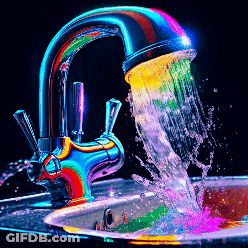 Rainbow Water Spout GIF