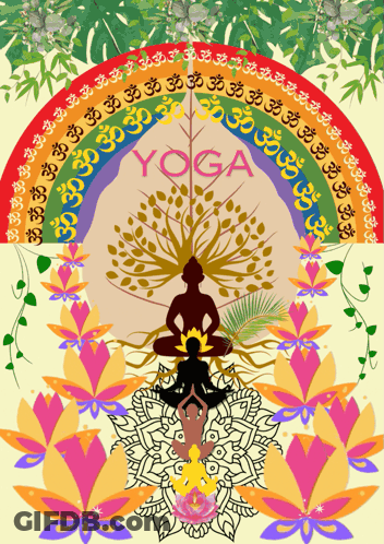 Rainbow With Yoga GIF