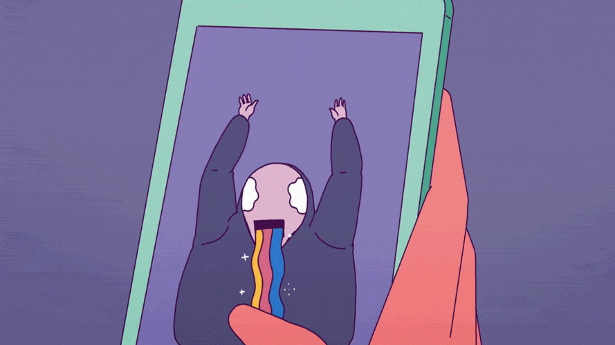 Rainbow Zombie Vomit GIF
